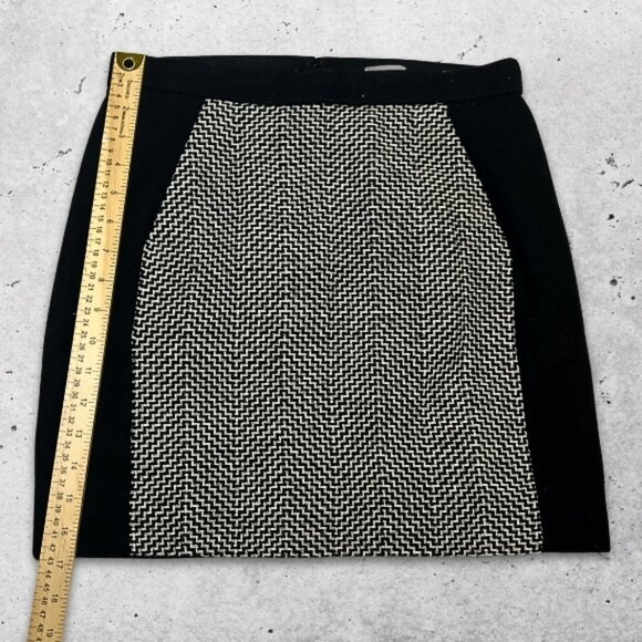 J.Crew Pencil Skirt Clean Tailored Lines‎ Houndstooth Pattern Black/White W 0P - Picture 8 of 10